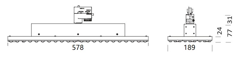 TRITA LED Linear Track Light Track Panel - Dimension